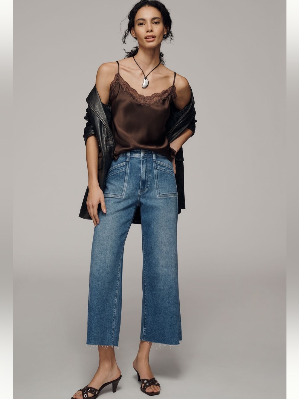 Paige Anessa Petite Wide Leg Jeans